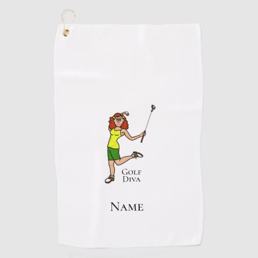 Auburn Female Golf Diva Golf Handtuch (Vorderseite)