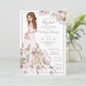 Auburn Hair Bride Brautparty Einladung (Stehend Vorderseite)