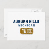 Auburn Hills Michigan Great Lake Staat Postkarte (Vorne/Hinten)