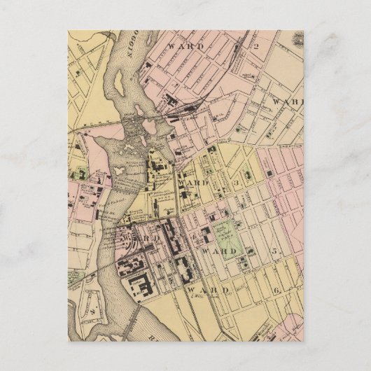 Auburn, Lewiston Karte (Vorderseite)