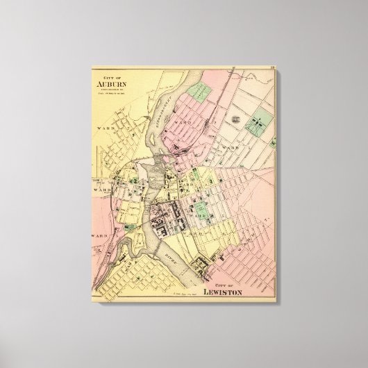 Auburn, Lewiston Leinwanddruck (Vorderseite)