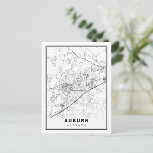 Auburn Map Postkarte (Stehend Vorderseite)