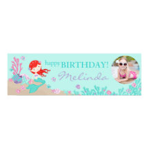 Auburn Mermaid Birthday Banner