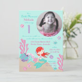 Auburn Mermaid Einladung (Stehend Vorderseite)