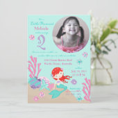 Auburn Mermaid Einladung (Stehend Vorderseite)