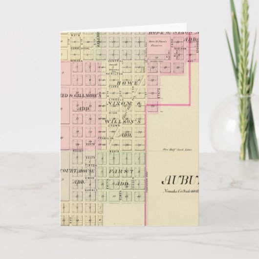 Auburn, Nebraska Karte (Vorderseite)