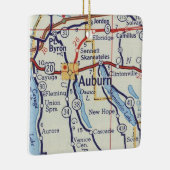 Auburn NY Vintag Map Keramikornament (Rechts)