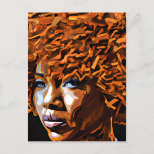 Auburn Queen Orange Brown Hair Black Melanin Afro Postkarte