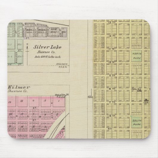 Auburn, Silver Lake, Kilmer und Richland, Kansas Mousepad (Vorne)