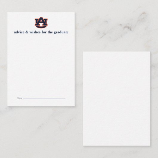 Auburn University Abschluss | Auburn Tigers Mitteilungskarte (Vorne/Hinten)