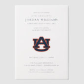 Auburn University Abschluss | Auburn Tigers Pergament Einladungen (Vorderseite)