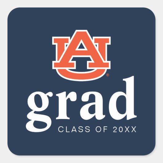 Auburn University Abschluss - Auburn Tigers Quadratischer Aufkleber (Vorderseite)