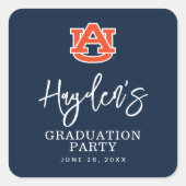 Auburn University Abschluss - Auburn Tigers Quadratischer Aufkleber (Vorderseite)