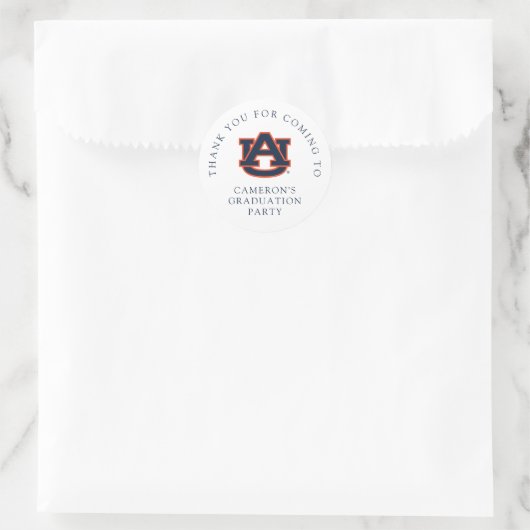 Auburn University Abschluss | Auburn Tigers Runder Aufkleber (Tasche)