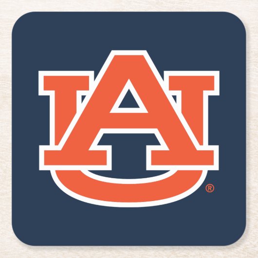 Auburn University | Auburn UA Logo Rechteckiger Pappuntersetzer (Vorderseite)