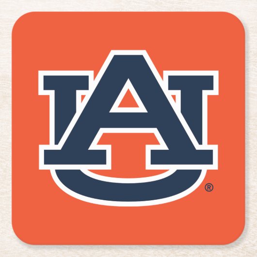 Auburn University | Auburn UA Logo Rechteckiger Pappuntersetzer (Vorderseite)