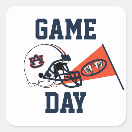 Auburn University Game Day Quadratischer Aufkleber (Vorderseite)
