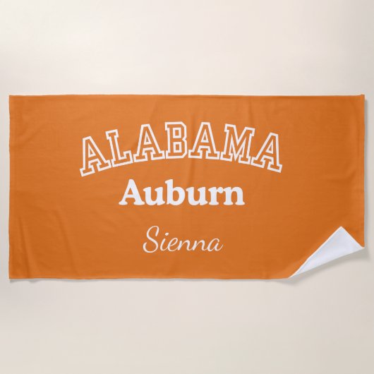 Auburn University Personalisiertes Strandtuch (Vorderseite)