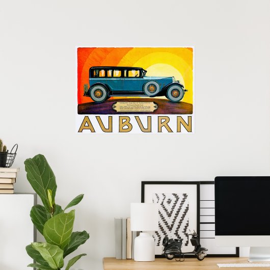 Auburn ~ Vintage Kfz-Werbung Poster (Heimbüro)