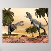 Aucasaurus dinosaurier fight - 3D rendern Poster (Vorne)