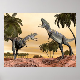 Aucasaurus dinosaurier fight - 3D rendern Poster