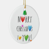 "AUCH 2 SEITLIGHTS VON CHRISTMAS/MERRY CHRISTMAS! KERAMIK ORNAMENT (Rechts)