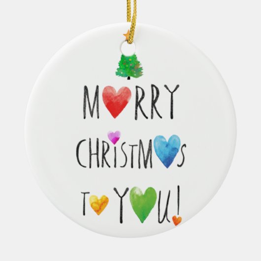 "AUCH 2 SEITLIGHTS VON CHRISTMAS/MERRY CHRISTMAS! KERAMIK ORNAMENT (Vorne)