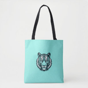 Auch aquamarines Tiger-Design Tasche