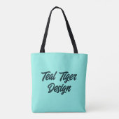 Auch aquamarines Tiger-Design Tasche (Rückseite)
