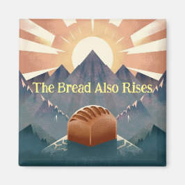"Auch das Brot geht auf" Literarischer Wortspiel-K Magnet