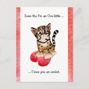 Auch das, ich Liebe Ihnen eine Ocelot Pun Postkart Postkarte