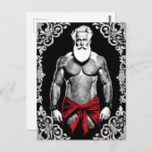 Auch der Weihnachtsmann wünscht ein frohes Fest l Postkarte (Vorne/Hinten)