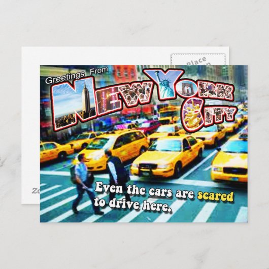 Auch die Autos sind hier zu fahren erschreckt - Po Postkarte (Vorne/Hinten)