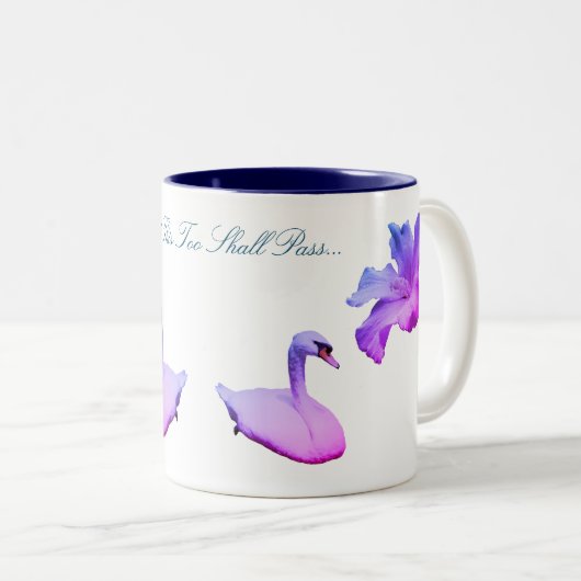 Auch diese Blume sollte Swan Inspiration passieren Zweifarbige Tasse (VorderseiteRechts)