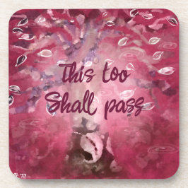 Auch dieser soll Abstrakten Baum pink White Brown  Getränkeuntersetzer