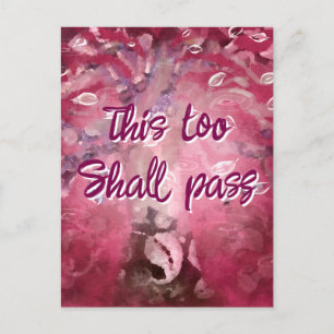 Auch dieser soll Abstrakten Baumhirsch pink weiß d Postkarte