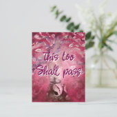 Auch dieser soll Abstrakten Baumhirsch pink weiß d Postkarte (Stehend Vorderseite)