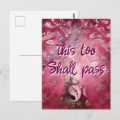 Auch dieser soll Abstrakten Baumhirsch pink weiß d Postkarte (Vorne/Hinten)