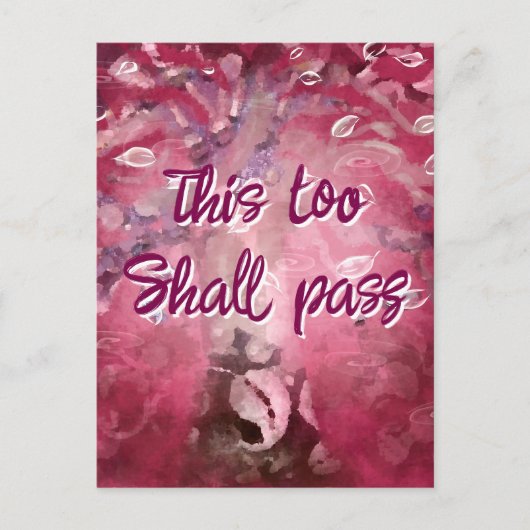 Auch dieser soll Abstrakten Baumhirsch pink weiß d Postkarte (Vorderseite)