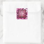 Auch dieser soll Abstrakten Baumhirsch pink weiß d Quadratischer Aufkleber (Tasche)