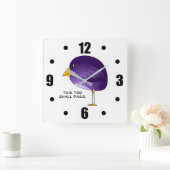Auch dieser soll Weisheit Funny Lila Bird passiere Quadratische Wanduhr (Zuhause)