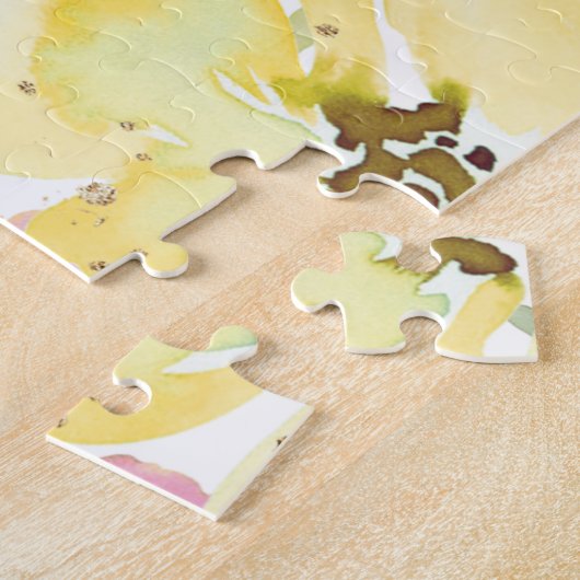 Auch dieses muss die Farbe Rosa Blauer Wasserfarbe Puzzle (Seite)