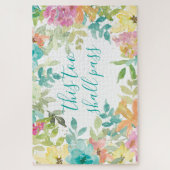 Auch dieses muss die Farbe Rosa Blauer Wasserfarbe Puzzle (Vertikal)