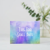 "Auch dieses soll passieren" farbenfrohe Wasserfar Postkarte (Stehend Vorderseite)