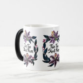 "Auch dieses soll passieren" Wasserfarbenlily-Kran Verwandlungstasse (Vorderseite Links)