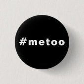 Auch ich, #metoo, Stolz Schwarz-weiß Button (Vorderseite)