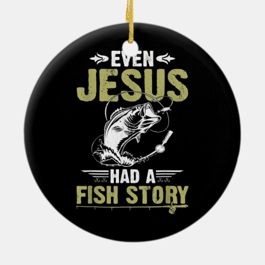 Auch Jesus hatte ein Fischgeschenk, das sich lusti Keramik Ornament (Hinten)
