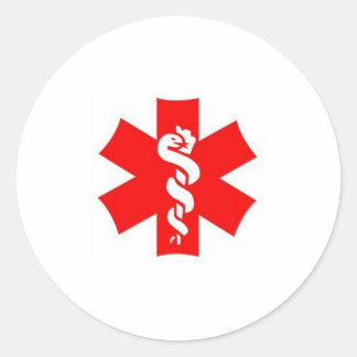 auch rot-weiß runder aufkleber