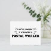 Auch trinken - Postarbeiter Postkarte (Stehend Vorderseite)