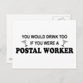 Auch trinken - Postarbeiter Postkarte (Vorne/Hinten)